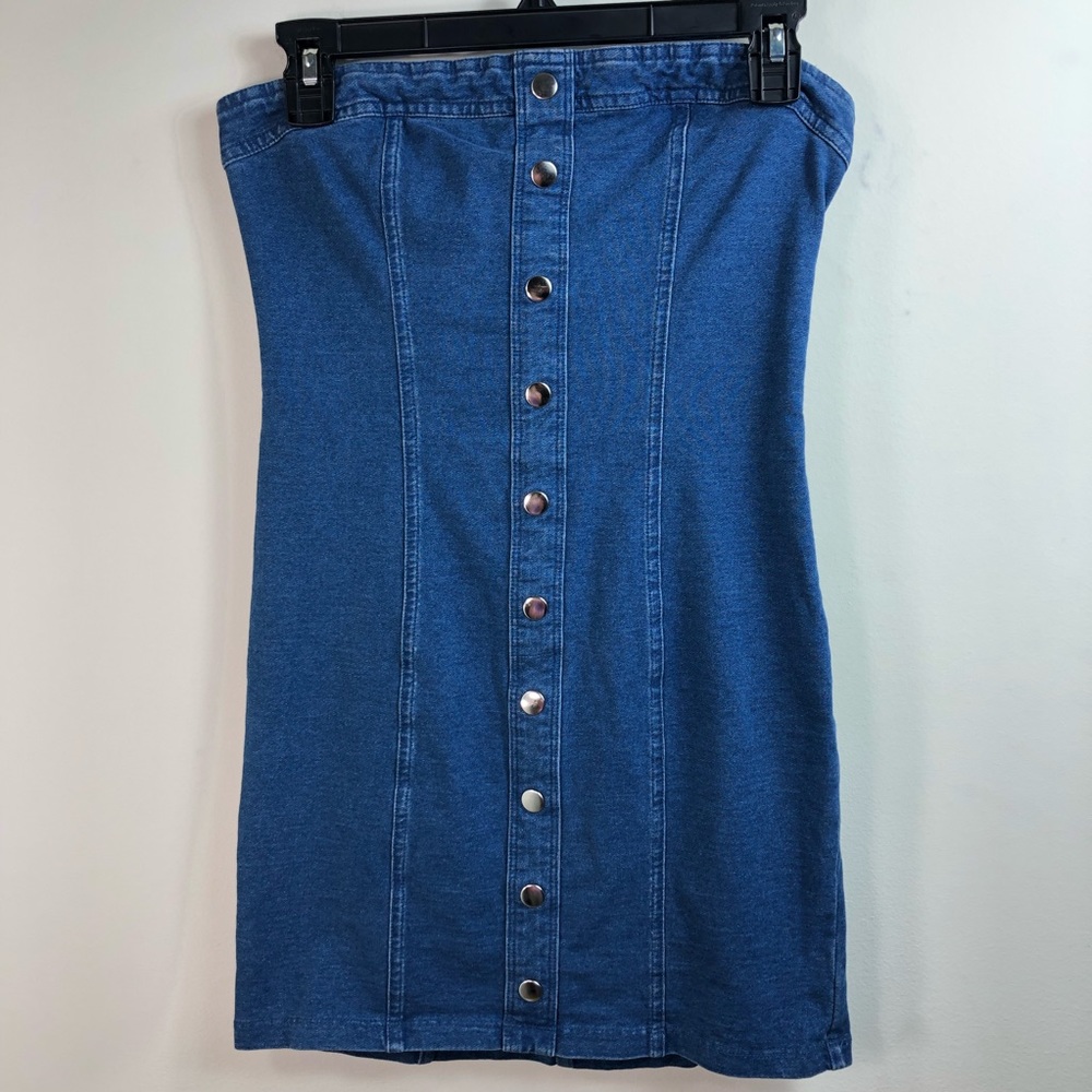 Denim Mini Tube Dress Size M